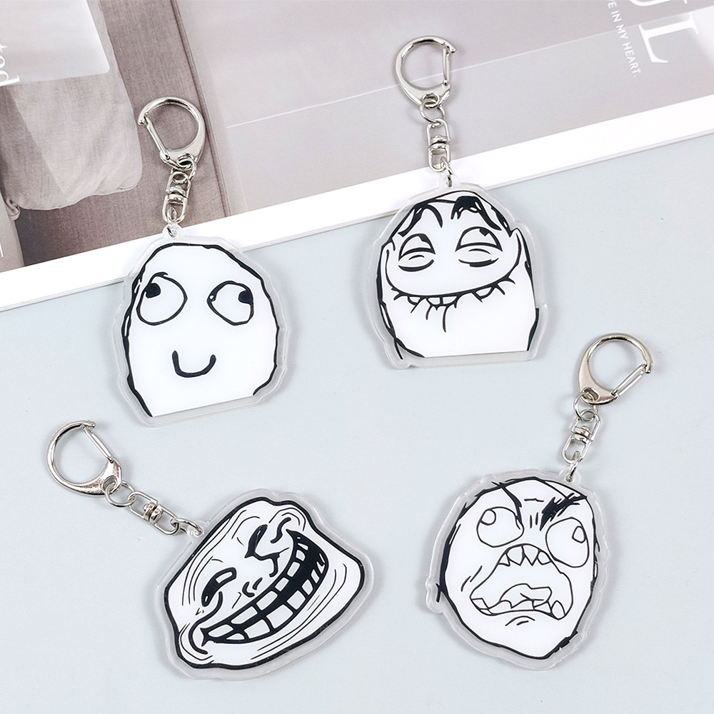 Creative Troll Face Keychains  - Tech Girl Accessories 评论和价格