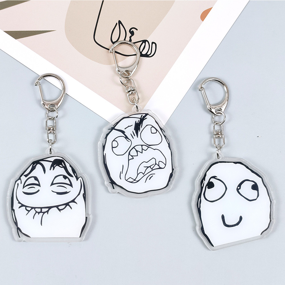 Creative Troll Face Keychains  - Tech Girl Accessories 评论和价格