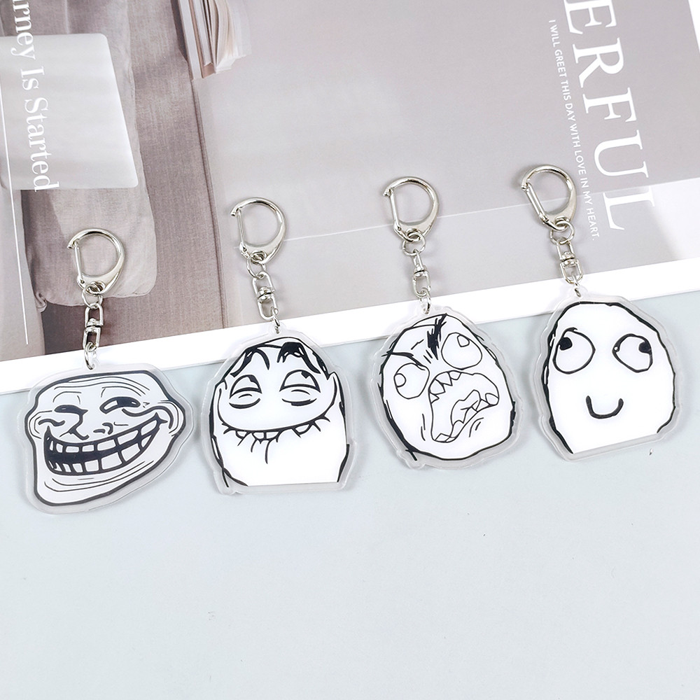 Creative Troll Face Keychains  - Tech Girl Accessories 评论和价格